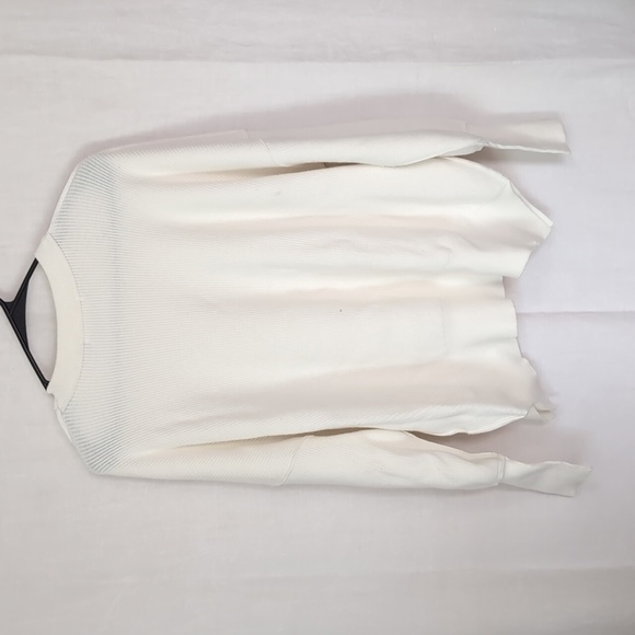 Anrabess Cream Ribbed Crewneck Sweater Size Medium - Picture 5 of 5